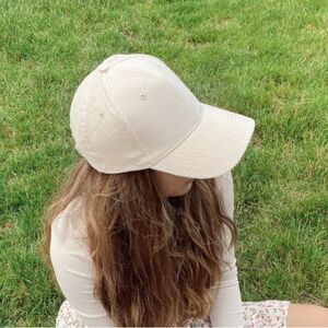 Hair By Pen X Best Beanies Ribbed Cap Cream Adjustable OS NWOT